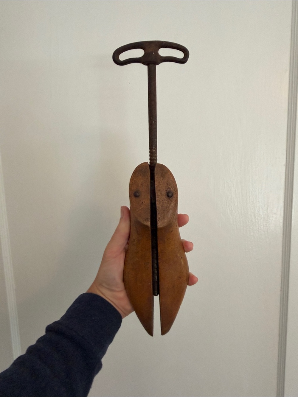 Vintage Wooden Shoe Stretcher in Brown